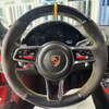 Custom Car Steering Wheel Braid Cover Soft 100% Fit For Porsche Cayenne Macan Panamera 911 996 997 Car Products Steering Wrap