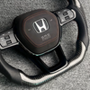 Gloss Carbon Honda Odyssey Racing Steering Wheel Perforated Nappa Leather Honda Civic Si EX LX Model Steering Wheel