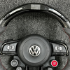 VW Carbon Fiber Steering Wheel with Alcantara and LED Shift Lights for Golf 8 Pro GTI MK7 MK8