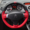 Custom Hand-Stitched Car Steering Wheel Braid Cover 100% Fit For Peugeot 408 2013 Auto Interior Accessories Steering Wrap