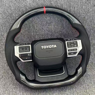Shiny Carbon Fiber Toyota Steering Wheel for Corolla Crown Harrier Commuter
