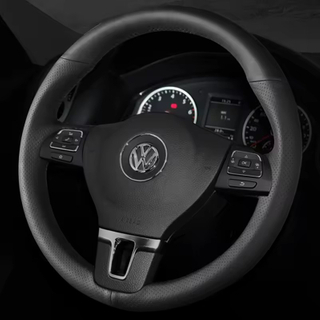 Custom Car Steering Wheel Cover Genuine Leather 100% Fit For Volkswagen VW Tiguan Lavida Passat B7 Jetta Mk6 MK5 Car Interior