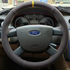 Custom Car Steering Wheel Braid Cover Suede 100% Fit For Ford Kuga 2008-2011 Focus 2 2005-2011 C-MAX 2007-2010 Car Accessories