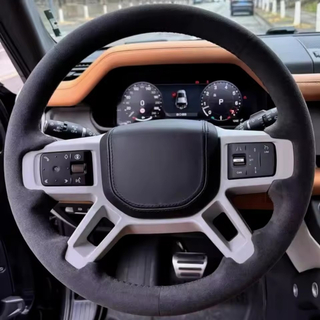 Custom Car Steering Wheel Braid Cover Soft 100% Fit For Land Rover Discovery 5 Defender 2020-2023 Car Products Steering Wrap