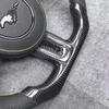 True Carbon Fiber Steering Wheel for Ford Mustang with LED Thumb Carbon Plate