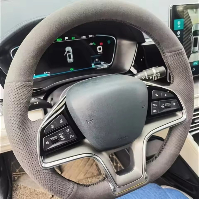 Custom Car Steering Wheel Braid Cover 100% Fit For BYD Song Plus Dmi Song Pro EV New Energy Qin Plus Car Products Steering Wrap
