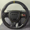 Matte Carbon Fiber Steering Wheel for Dodge SRT Charger Durango with Leather Airbag Cover