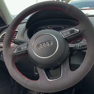Custom Steering Wheel Cover Suede 100% Fit For Audi Q3 (8U) 2011-2018 Q5 (8R) 2012-2017 Q7 (4L) 2011-2015 SQ5 Car Accessories