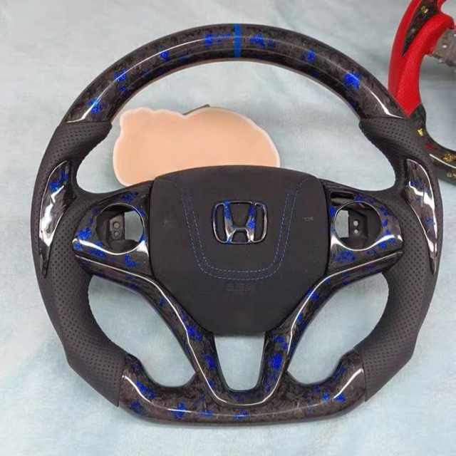 Forged Carbon Fiber Steering Wheel for Honda CR-V Jade with Thumb Grip Patch