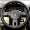 Custom Car Steering Wheel Braid Cover Genuine Leather 100% Fit For Volkswagen Golf 6 Mk6 Polo MK5 2010-2013 Car Accessories