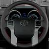 Custom Car Steering Wheel Cover Genuine Leather Fit For Toyota Land Cruiser Prado 2010-2017 Tundra 2014-2019 Tacoma 2012-2019