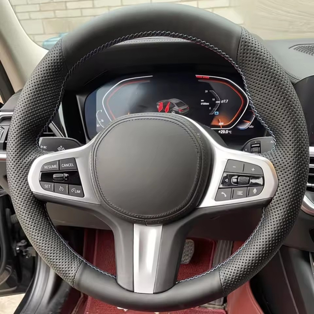 Custom Car Steering Wheel Braid Cover 100% Fit For BMW M Sport G30 G31 G32 G20 G21 G14 G15 G16 X3 G01 Car Products Steering Wrap