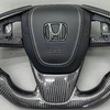 Honda Custom Real Carbon Fiber Civic Steering Wheel Perforated Nappa Leather Honda Civic Si EX LX Model Steering Wheel