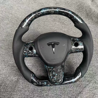 Custom Carbon Fiber Steering Wheel for Tesla Forged Carbon Fiber Ergonomic Steering Wheel Compatible with Model Y 3 X S
