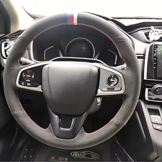 Custom Car Steering Wheel Braid Cover 100% Fit For Honda Civic 10 2016-2021 CR-V CRV 2017-2021 Car Products Steering Wrap