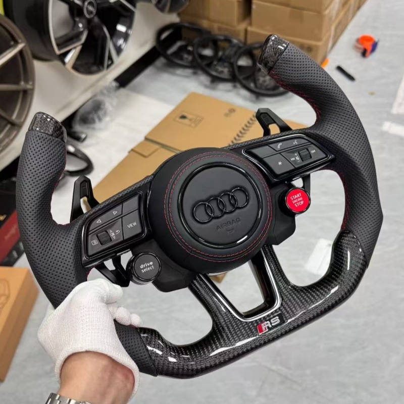 Sports style interior upgrade, universal compatible Audi multifunctional steering wheel accessories.
