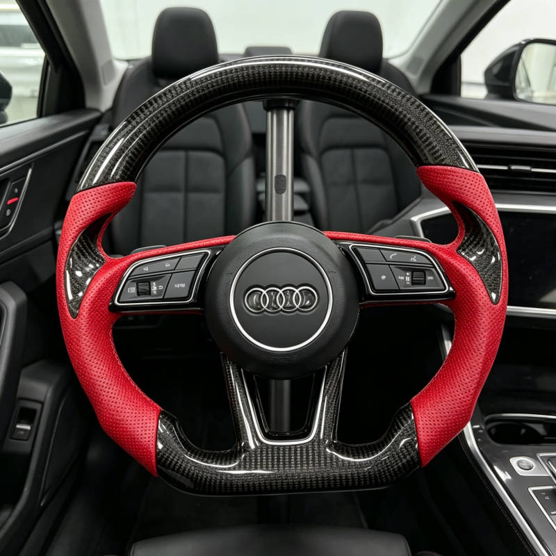 Real Carbon Fiber Steering Wheel for Audi R8 A3 8Y 8P 8V B8 B9 TTS