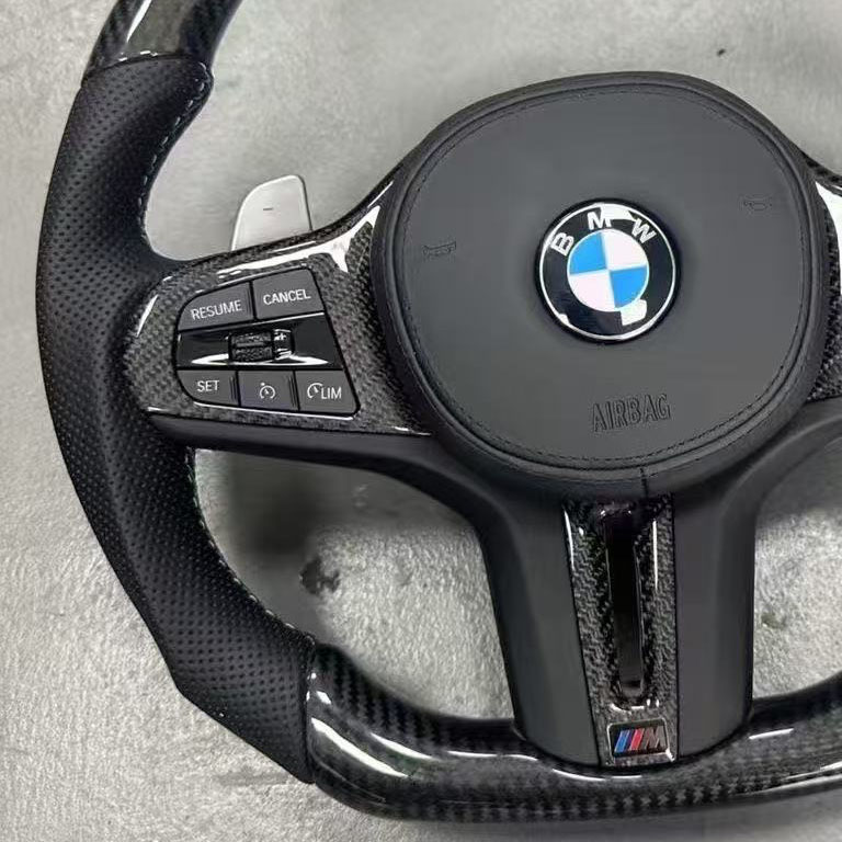 BMW Real Carbon Fiber Modified Nappa Genuine Leather Steering Wheel 5 Series M5 (2019-2025) - YG