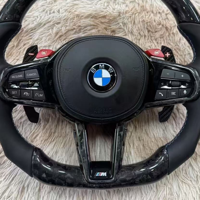 BMW Real Carbon Fiber Modification Steering Wheel Nappa Genuine Leather 3 Series M3 (2019-2025)-YG