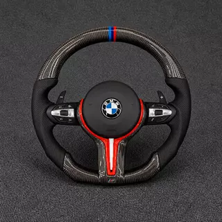 For BMW 3 Series M3 F30 F31 F34 F35 F80 2012–2019 Custom Real Carbon Fiber Steering Wheel - YINGGENE