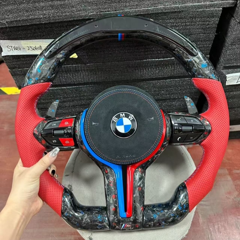 LED Forged Carbon Fiber Steering Wheel for BMW F15 F16 F80 F82 F90 F11 E93