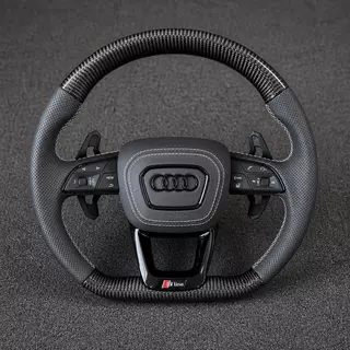 Custom Genuine Carbon Fiber Steering Wheel for Audi R8 Type42 Type4S Q5 2006‑2024 Coupé Spyder - YINGGENE