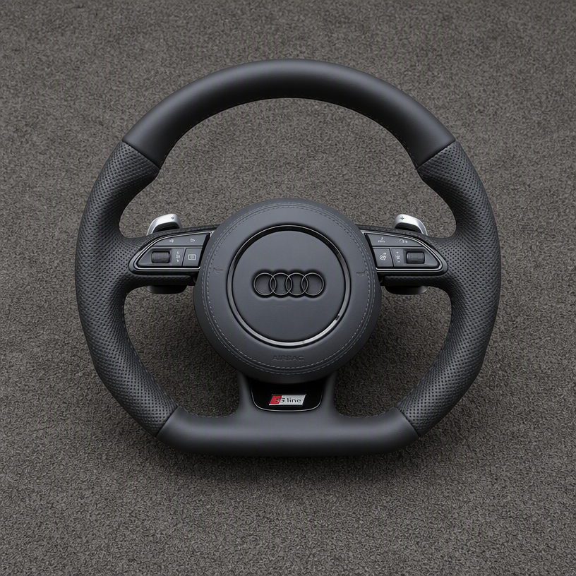 Custom Genuine Carbon Fiber & Napa leather Steering Wheel for Audi Q7 SQ7 4L 4M 2005‑2026 - YINGGENE