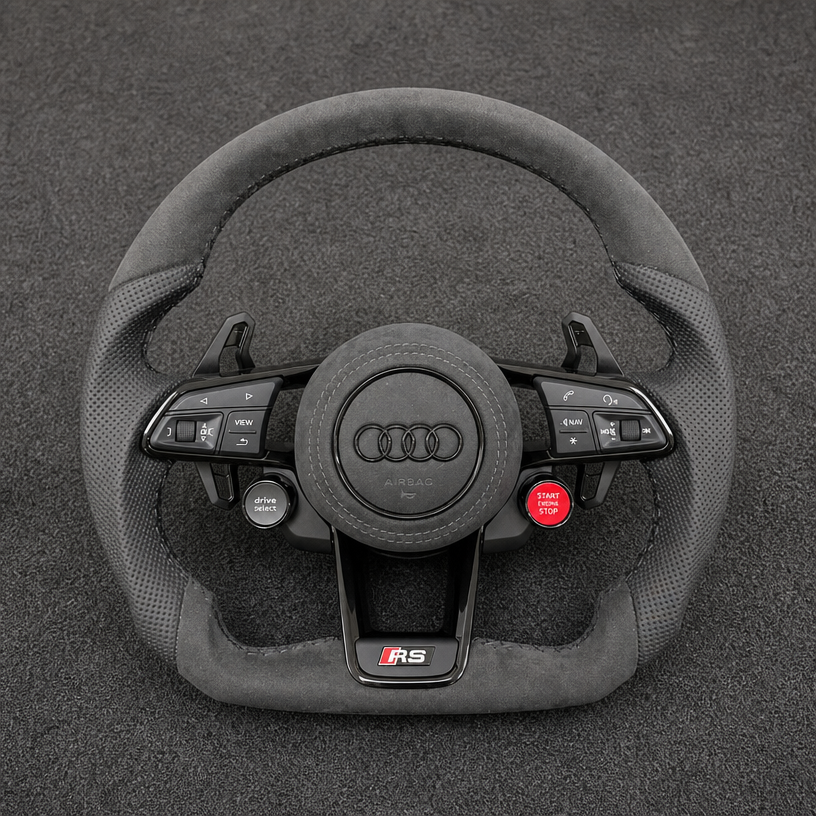 Custom Genuine Carbon Fiber & Alcantara Steering Wheel for Audi TT TTS TTRS 8N 8J 8S FV 1998 ‑ 2023 Coupe / Roadster - YINGGENE