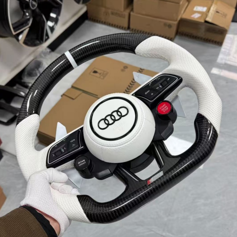 Sports style interior upgrade, universal compatible Audi multifunctional steering wheel accessories.