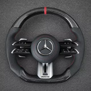 Mercedes A B C E S GLC GLE 2003-2026 W203-W206 W211-W214 Custom Real Carbon Fiber AMG Steering Wheel -YINGGENE