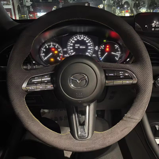 Custom Car Steering Wheel Cover Soft Suede 100% Fit For Mazda CX-30 CX30 2019-2020 Mazda 3 Axela 2019 2020 Car Accessories