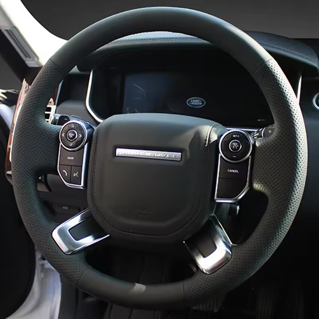 Custom Genuine Leather Car Steering Wheel Braid Cover 100% Fit For Land Rover Range Rover Evoque Discovery 5 Car Accessories