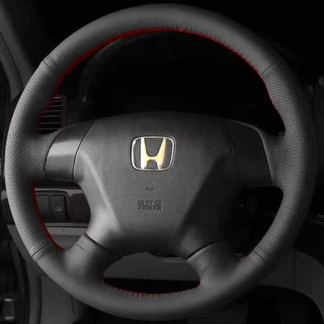 Custom Car Steering Wheel Braid Cover Breathable Genuine Leather 100% Fit For Honda Accord 7 Odyssey Auto Interior Accessories
