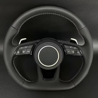 Custom Car Steering Wheel Braid Cover Soft 100% Fit For Audi A3 (8V) A4 (B9) Avant A5 (F5) A1 (8X) Car Products Steering Wrap