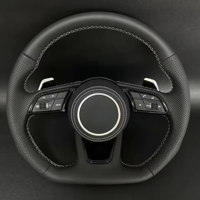 Custom Car Steering Wheel Braid Cover Soft 100% Fit For Audi A3 (8V) A4 (B9) Avant A5 (F5) A1 (8X) Car Products Steering Wrap