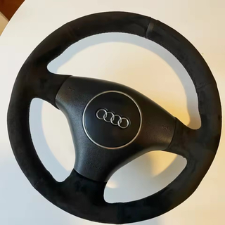 Custom Car Steering Wheel Cover 100% Fit For Audi A4 B6 2002 A3 3-Spoke 2000-2003 Audi TT 1999-2005 Car Products Steering Wrap