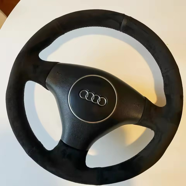 Custom Car Steering Wheel Cover 100% Fit For Audi A4 B6 2002 A3 3-Spoke 2000-2003 Audi TT 1999-2005 Car Products Steering Wrap