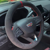 Custom Car Steering Wheel Braid Cover Soft Suede 100% Fit For Cadillac CT5 XT5 XT4 ATSL CT6 XT6 CT4 Auto Interior Accessories