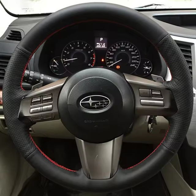 Custom Car Steering Wheel Braid Cover 100% Fit For Subaru Outback 2010 2011 2012 Legacy 2009-2012 Auto Interior Accessories