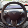 Custom Car Steering Wheel Braid Cover Carbon Fiber Genuine Leather 100% Fit For Tesla Model 3 2017 2018 2019 Car Accessories