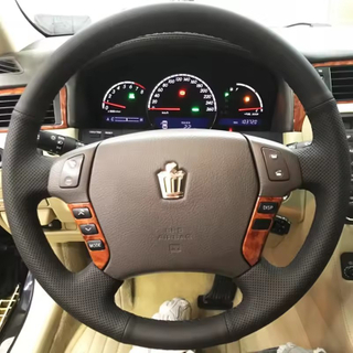 Custom Car Steering Wheel Braid Cover 100% Fit For Toyota Crown 2005 2006 2007 2008 2009 Auto Interior Accessories Steering Wrap
