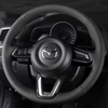 Custom Car Steering Wheel Braid Cover Breathable Genuine Leather 100% Fit For Mazda CX-3 CX3 CX-5 CX5 2017 2018 Car Accessories