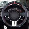 Hand Sewing Steering Wheel Cover For Toyota 86 Scion FR-S 2013-2016 For Subaru BRZ 2012-2016 Carbon Fiber Leather Accessories