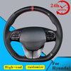 Custom Car Steering Wheel Braid Cover 100% Fit For Hyundai Elantra 4 2019 2018-2016 Ioniq 2017-2019 Auto Interior Accessories