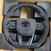 Alcantara Steering Wheel for Toyota Crown Prado Yaris Featuring Real Carbon Fiber