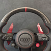 Bright Carbon Fiber Spliced Alcantara Steering Wheel Suitable for Audi Models A5 A6L A7 TT Q5 S4 S RS5 RS6 RS7 12 O'Clock Ring