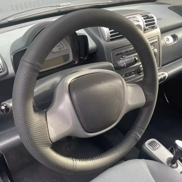Custom Steering Wheel Cover Breathable Artificial Leather Car Interior Accessories Steering Wrap Braid Cover For Smart Fortwo