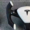 Aircraft Steering Wheel with Leather Airbag Cover for Tesla Model 3 Y S X