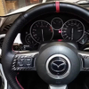 Custom Car Steering Wheel Braid Cover 100% Fit For Mazda MX-5 Miata NC III 2005- 2015 MX5 2014-2009 Car Products Steering Wrap