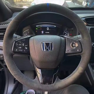 Custom DIY Car Steering Wheel Cover Suede 100% Fit For Honda Civic 10th Gen 2016-2018 Auto Interior Accessories Steering Wrap